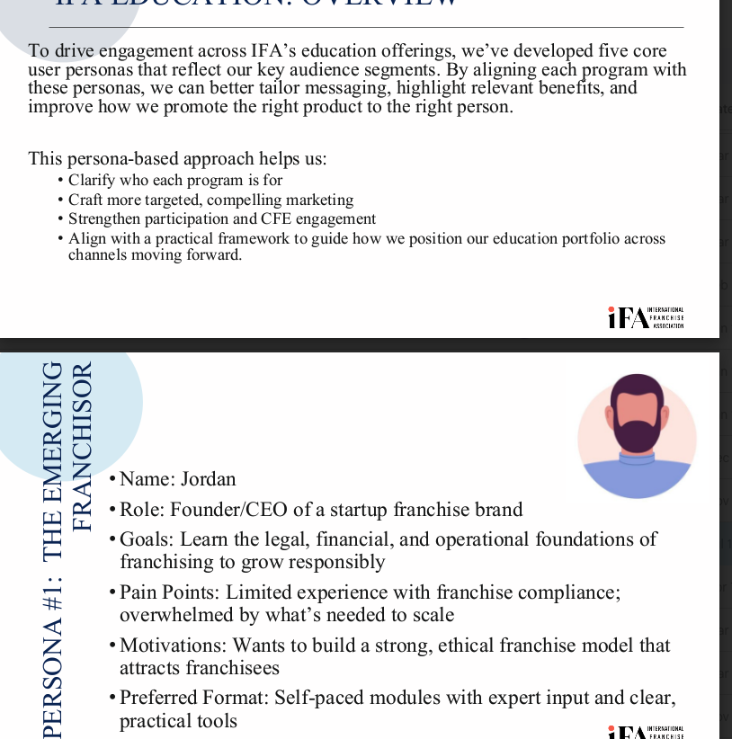 Education user personas